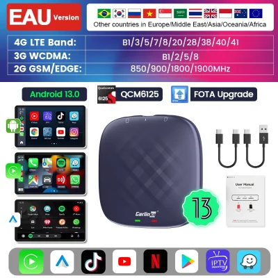 Wireless CarPlay Android Auto For Youtube Netflix  4G LTE